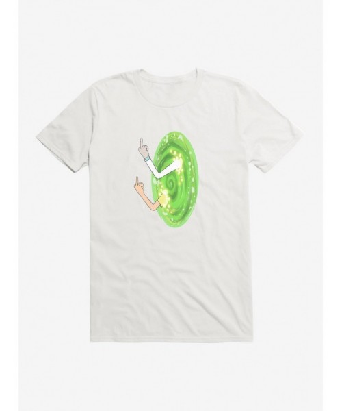 Pre-sale Rick and Morty Portal Middle Finger T-Shirt $7.07 T-Shirts