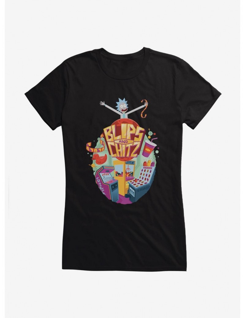 Limited Time Special Rick and Morty Blips and Chitz Girls T-Shirt $9.36 T-Shirts