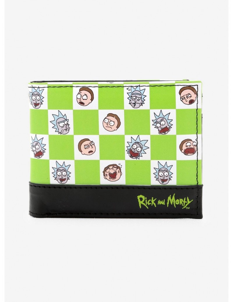 Trendy Rick And Morty Checkered Bi-Fold Wallet $5.68 Wallets