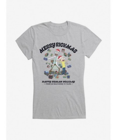 Seasonal Sale Rick And Morty Happy Human Holiday Girls T-Shirt $5.98 T-Shirts