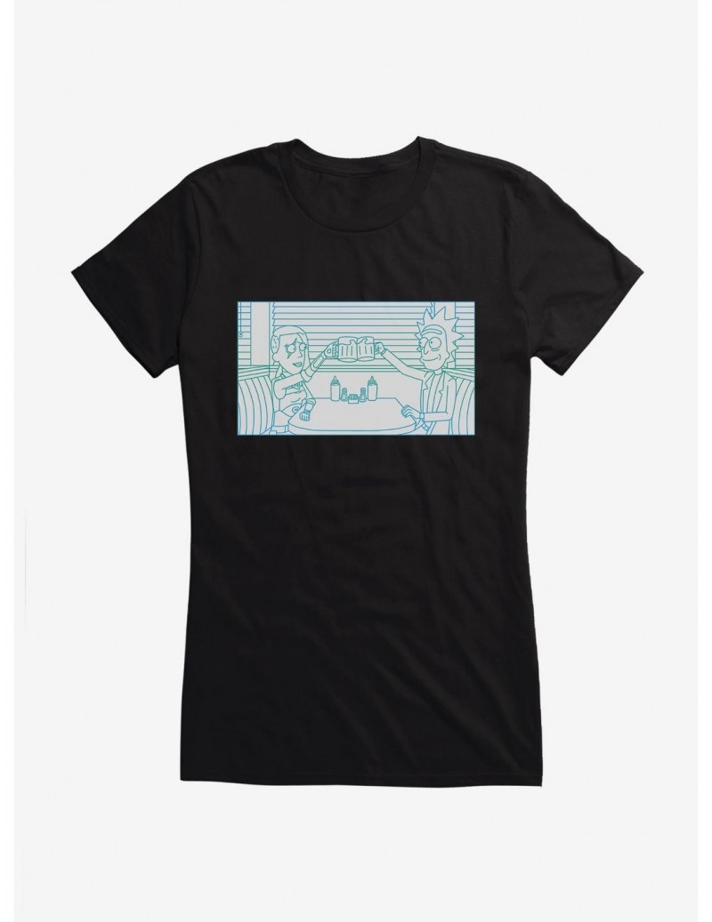 Low Price Rick And Morty Diner Cheers Girls T-Shirt $8.57 T-Shirts