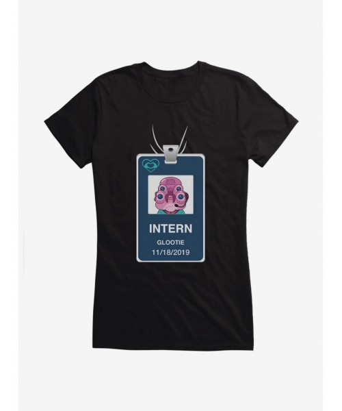 Clearance Rick And Morty Glootie Intern Badge Girls T-Shirt $9.76 T-Shirts