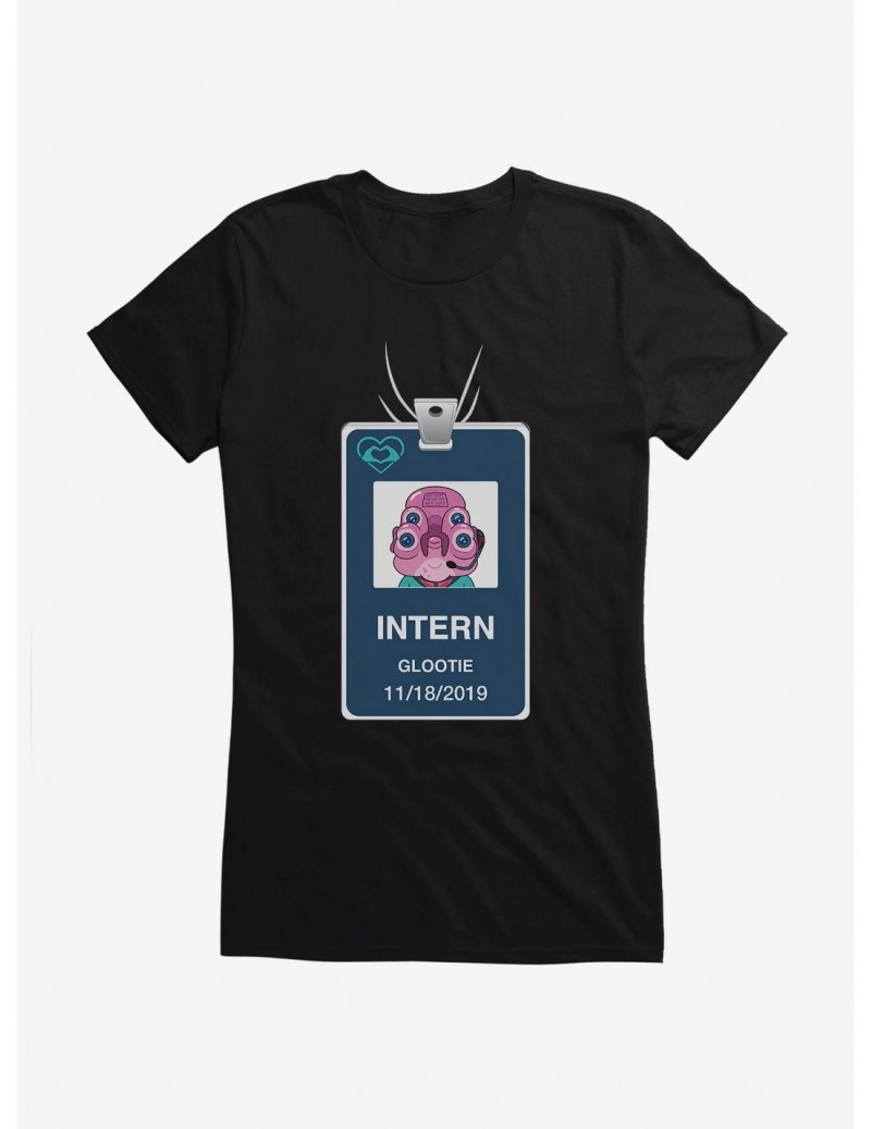 Clearance Rick And Morty Glootie Intern Badge Girls T-Shirt $9.76 T-Shirts
