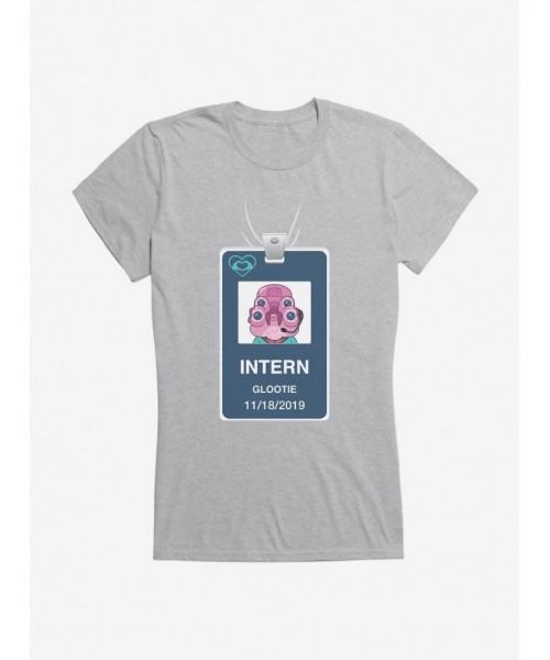 Clearance Rick And Morty Glootie Intern Badge Girls T-Shirt $9.76 T-Shirts