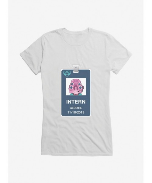 Clearance Rick And Morty Glootie Intern Badge Girls T-Shirt $9.76 T-Shirts