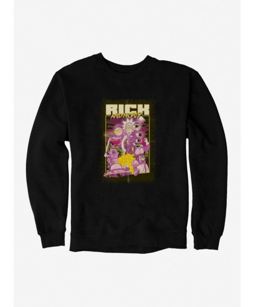 Hot Sale Rick And Morty Action Poster Sweatshirt $13.58 Sweatshirts