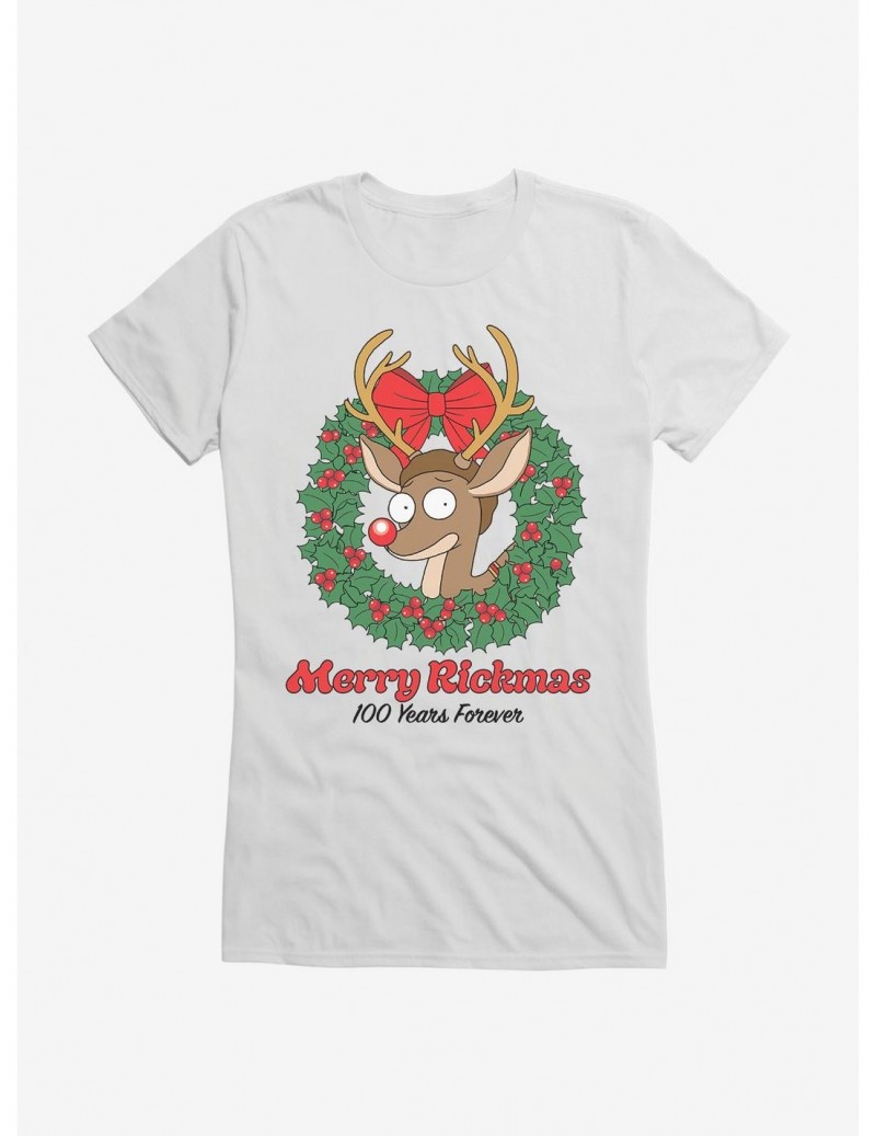 New Arrival Rick And Morty Reindeer Morty Girls T-Shirt $7.57 T-Shirts