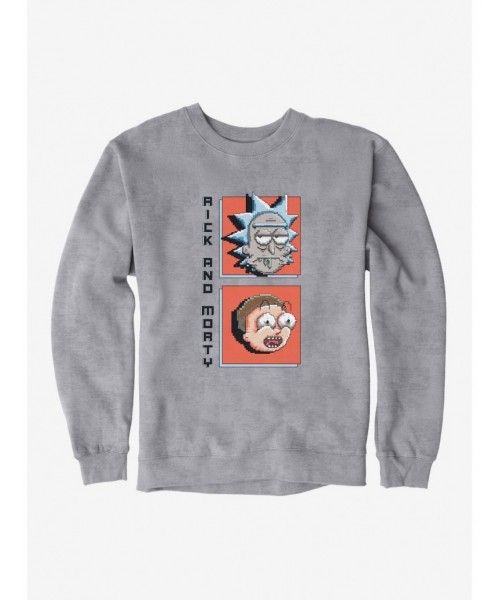 Pre-sale Discount Rick And Morty Pixel Faces Sweatshirt $9.74 Sweatshirts