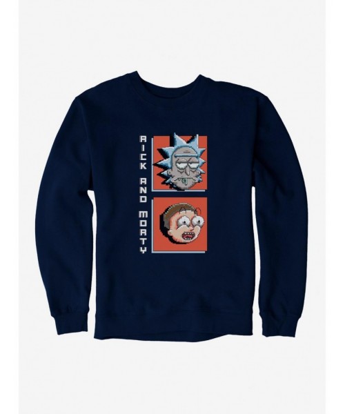 Pre-sale Discount Rick And Morty Pixel Faces Sweatshirt $9.74 Sweatshirts