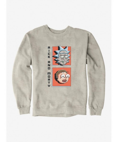 Pre-sale Discount Rick And Morty Pixel Faces Sweatshirt $9.74 Sweatshirts