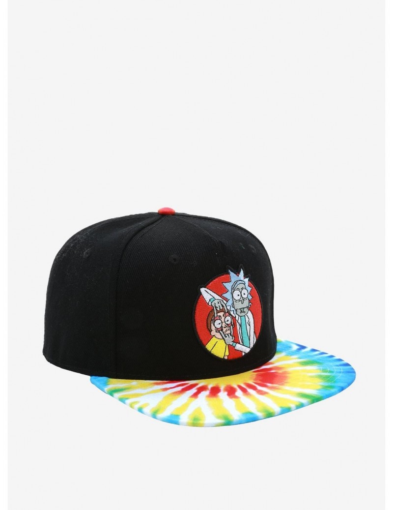 Best Deal Rick And Morty Rainbow Tie-Dye Snapback Hat $6.78 Hats