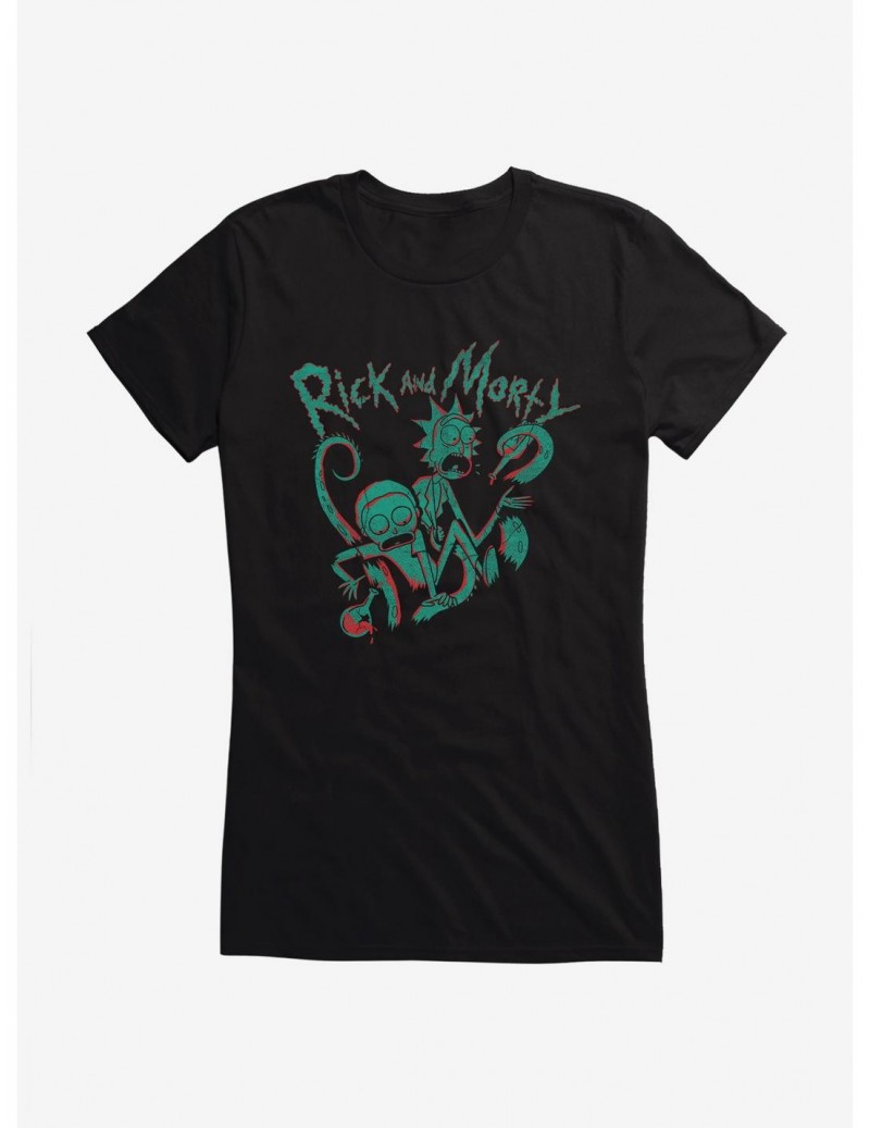 Unique Rick And Morty Turquoise Tentacle Girls T-Shirt $6.57 T-Shirts