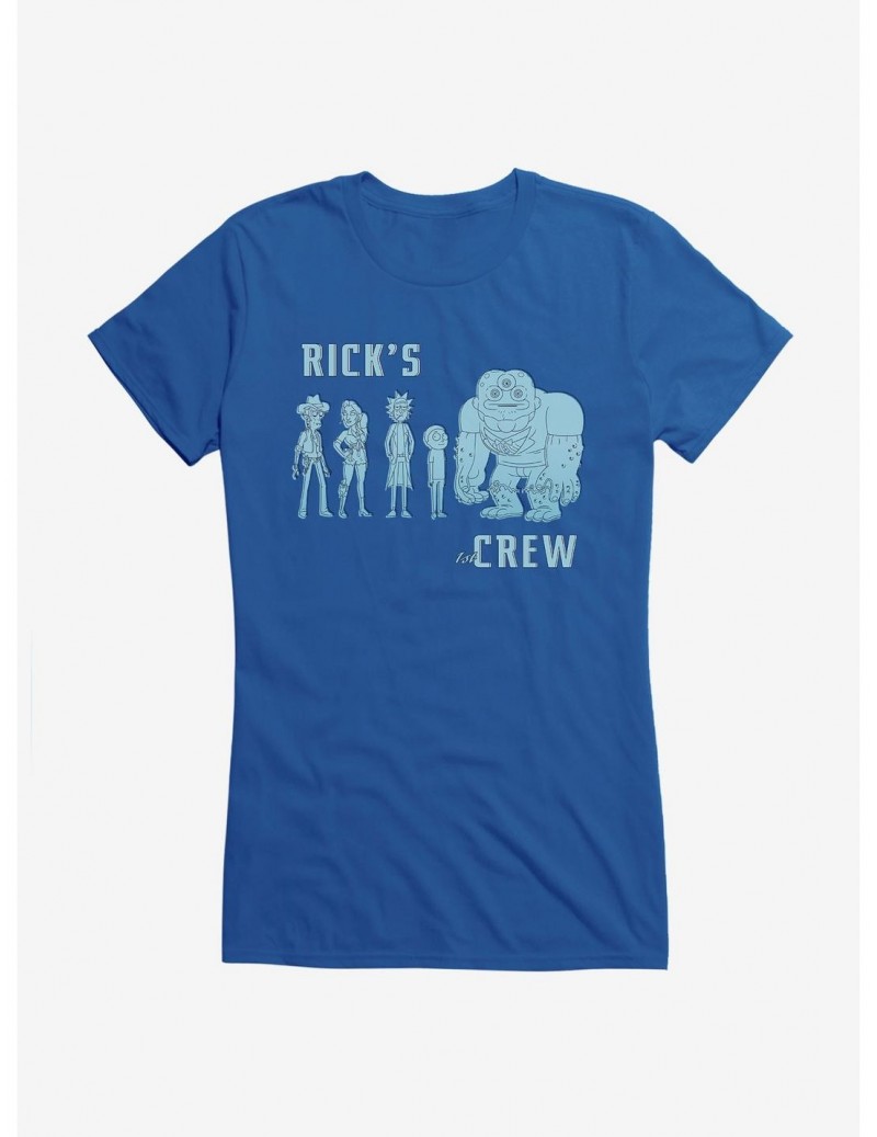 Seasonal Sale Rick And Morty Rick's Crew Girls T-Shirt $9.36 T-Shirts