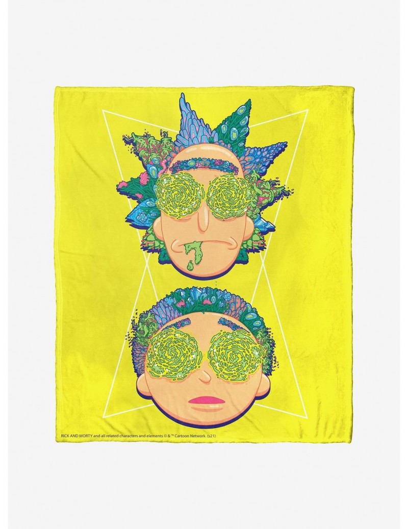 Limited Time Special Rick And Morty Flora Head Throw Blanket $29.35 Blankets