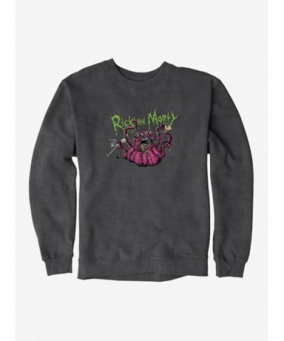 Big Sale Rick And Morty Four Eyed Monster Sweatshirt $10.33 Sweatshirts