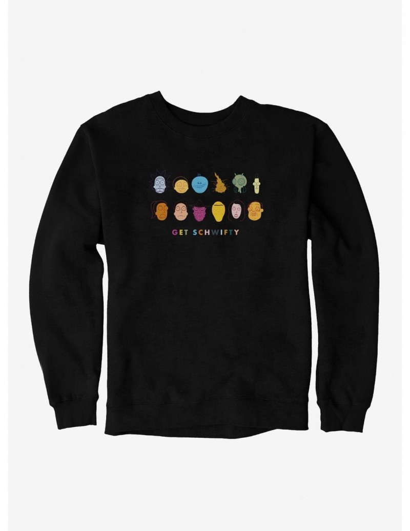 Discount Sale Rick And Morty Shwifty Faces Sweatshirt $13.87 Sweatshirts
