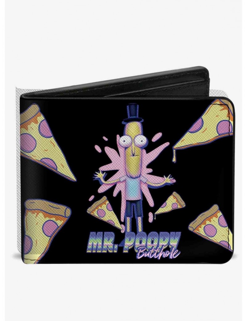 Limited-time Offer Rick and Morty Mr Poppy Butthole Pizza Pose Bifold Wallet $7.94 Wallets