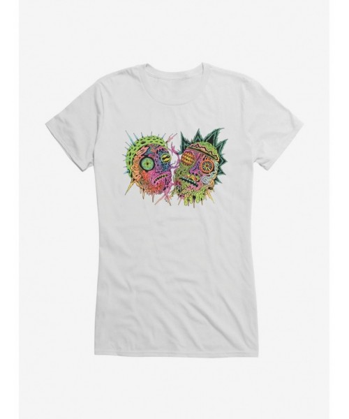 Exclusive Price Rick And Morty Neon Psychedelic Girls T-Shirt $8.37 T-Shirts