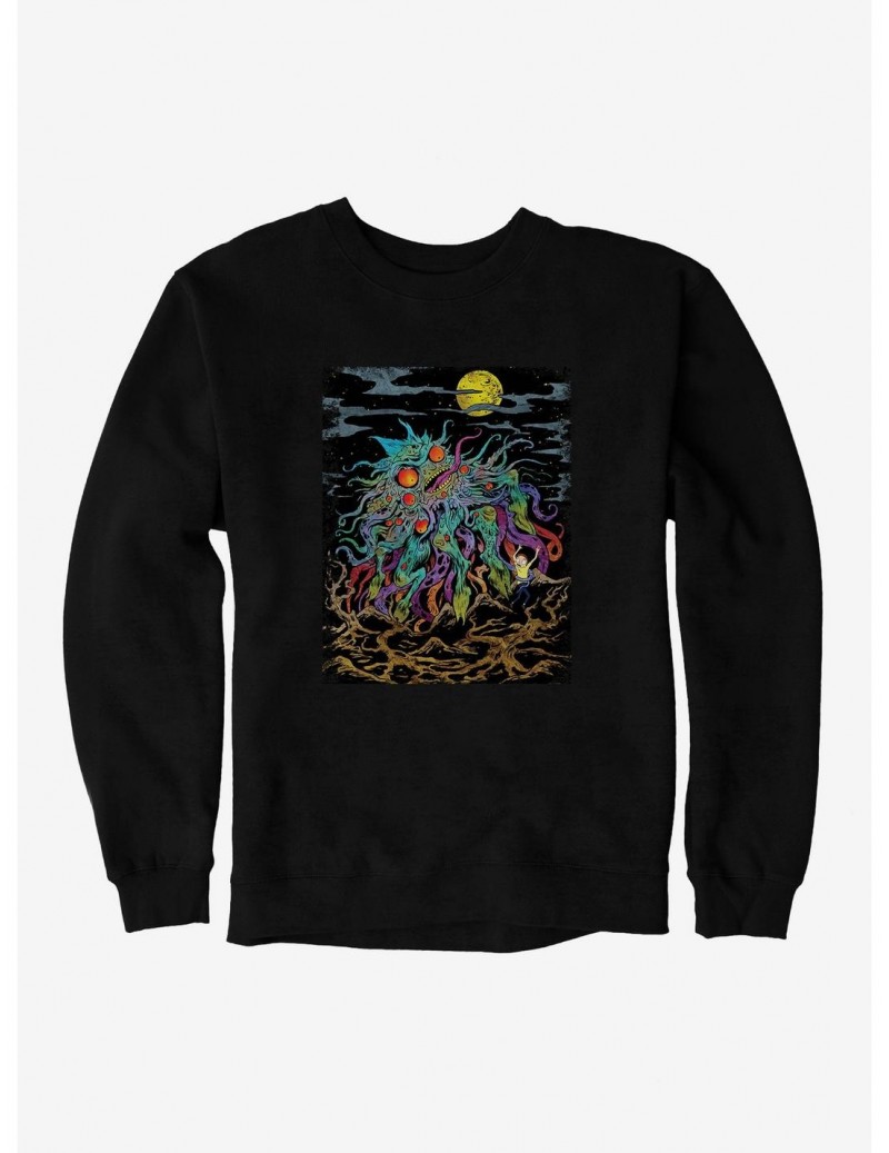 Hot Sale Rick And Morty Monster And Moon Sweatshirt $9.74 Sweatshirts