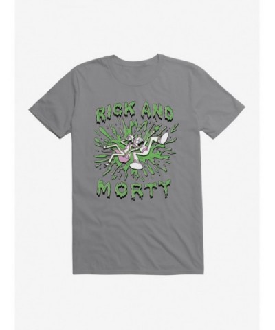 Hot Sale Rick And Morty Splatter T-Shirt $5.93 T-Shirts