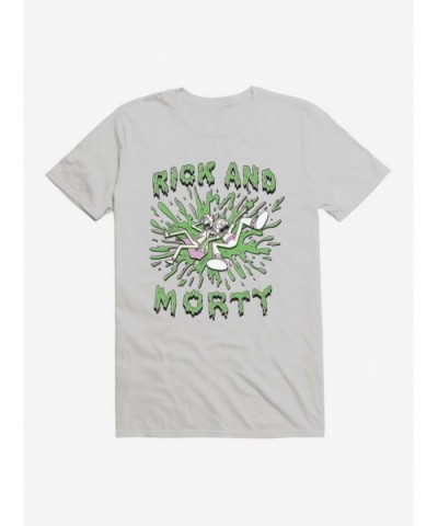 Hot Sale Rick And Morty Splatter T-Shirt $5.93 T-Shirts