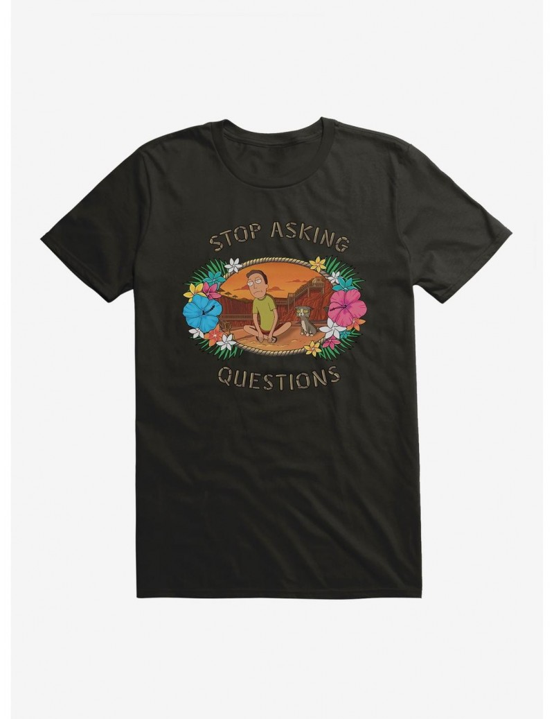 Clearance Rick And Morty Jerry Stop Asking Questions T-Shirt $9.18 T-Shirts
