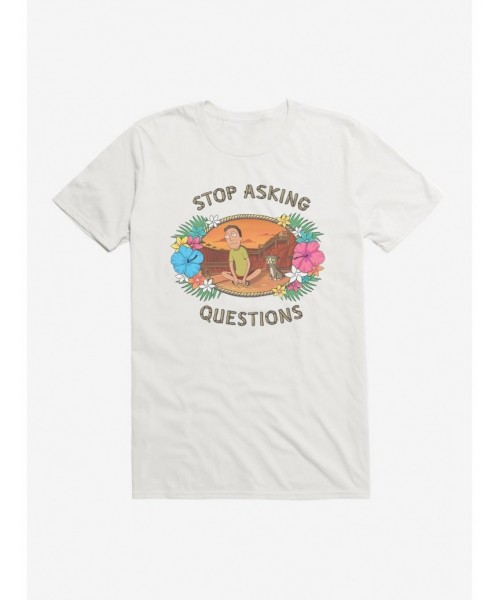 Clearance Rick And Morty Jerry Stop Asking Questions T-Shirt $9.18 T-Shirts