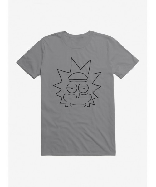 Trendy Rick And Morty Rick Face Outline T-Shirt $7.07 T-Shirts