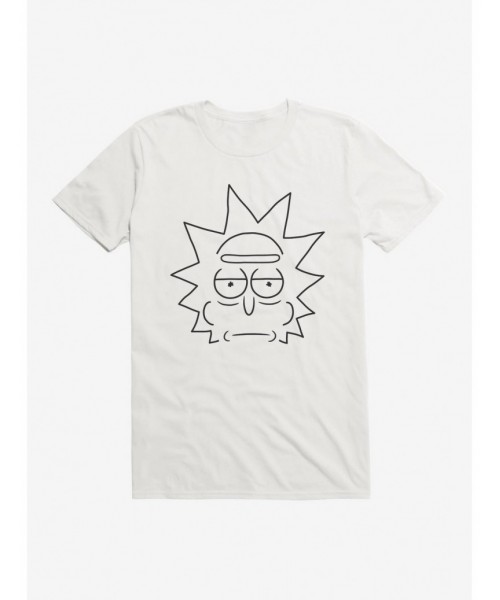 Trendy Rick And Morty Rick Face Outline T-Shirt $7.07 T-Shirts