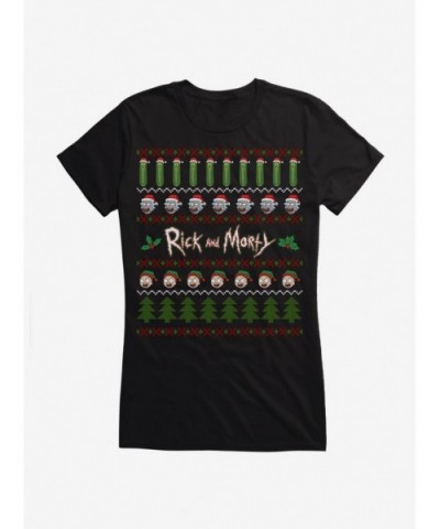 New Arrival Rick And Morty Pickle Rickmas Sweater Girls T-Shirt $9.56 T-Shirts